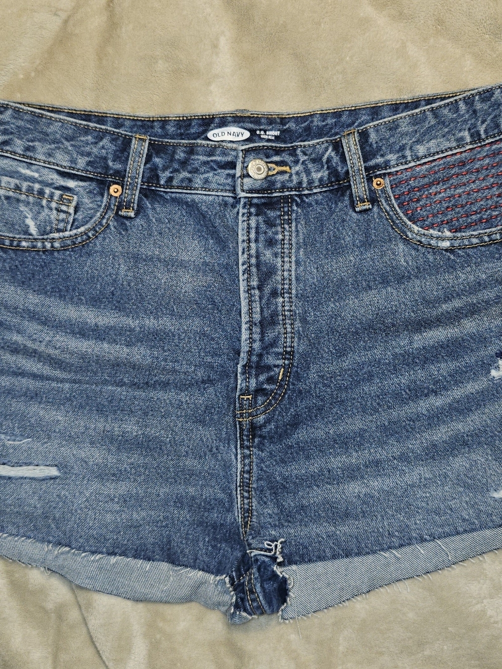 Old Navy Blue Distressed Denim Cutoff Shorts